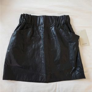 Zara A-line Textured Pleather Skirt
